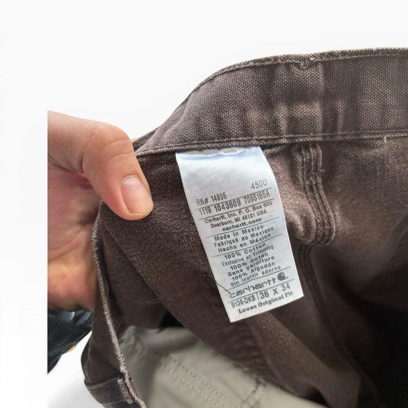 Carhartt B136 Double Knee Loose Original Fit Pants Faded Brown DKB 35x31 - Picture 5 of 8